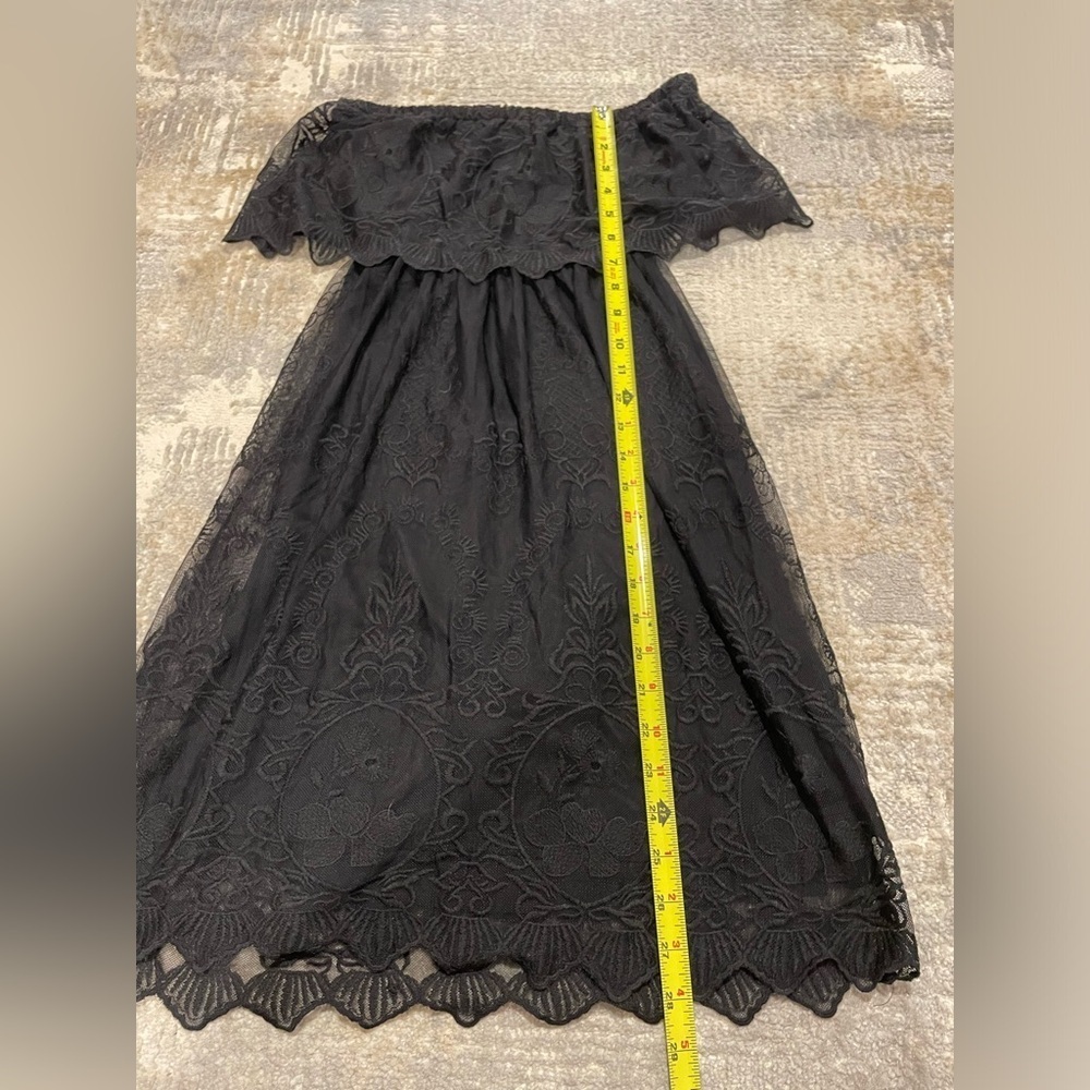 Express Strapless Lined Floral Lace With Back Cutout Black Whimsigoth Size Small - Picture 12 of 13